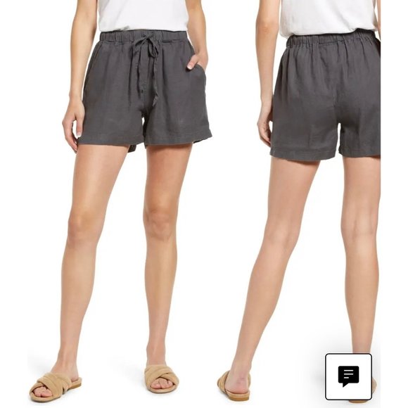 Parachute Pants - Parachute Linen Shorts In Coal Color Sz M
